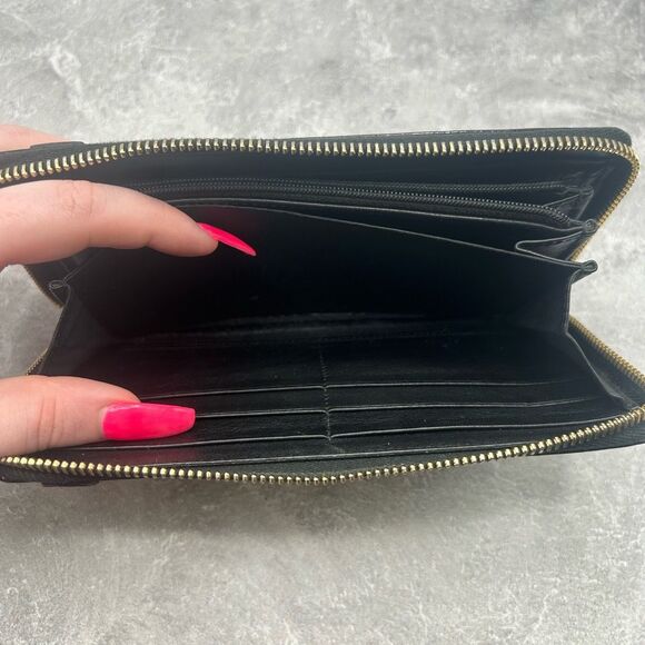 GUCCI Micro Guccissima Black Patent Leather Zip Around Long Luxury Wallet - Picture 11 of 16